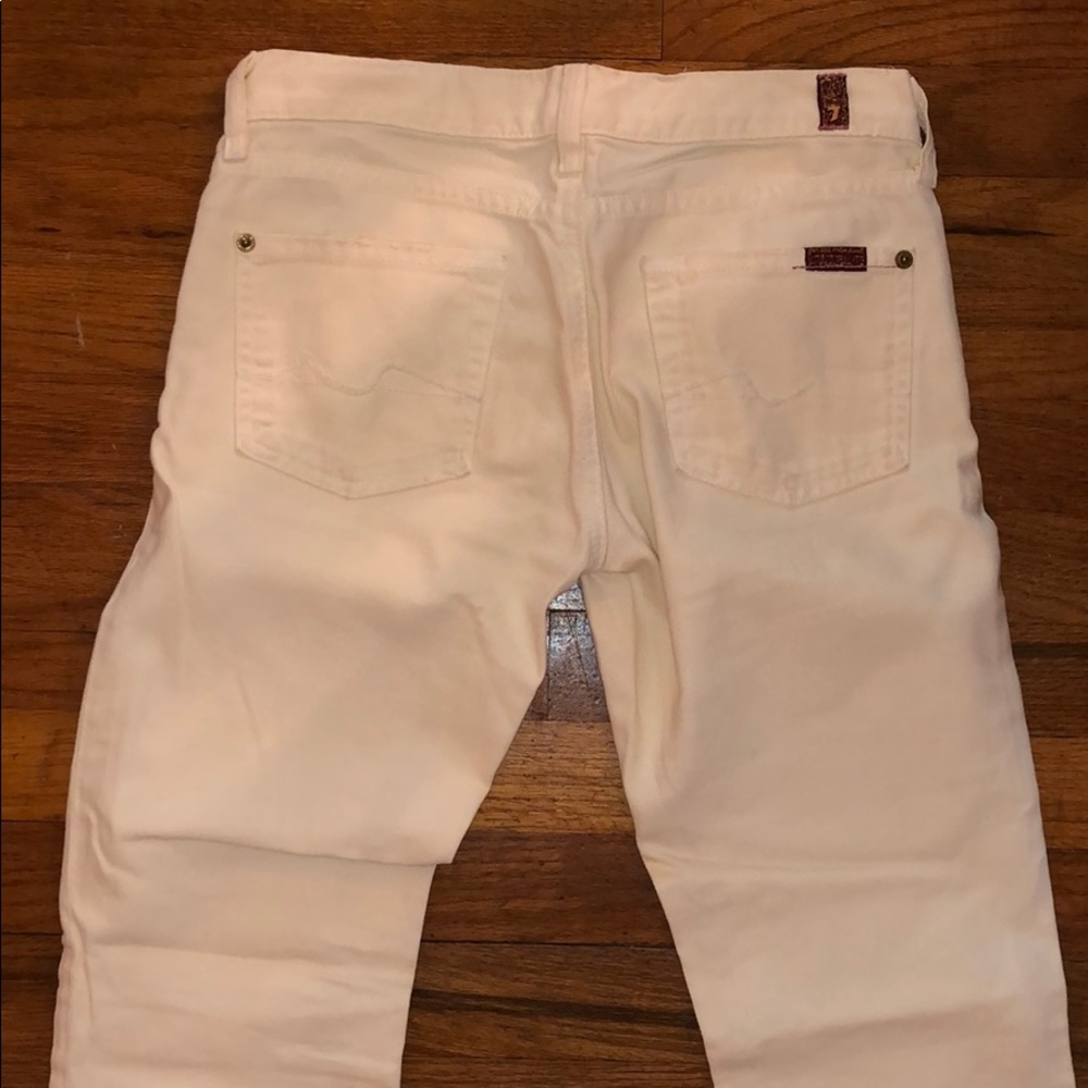 7 for all mankind cream/yellow jeans size 25